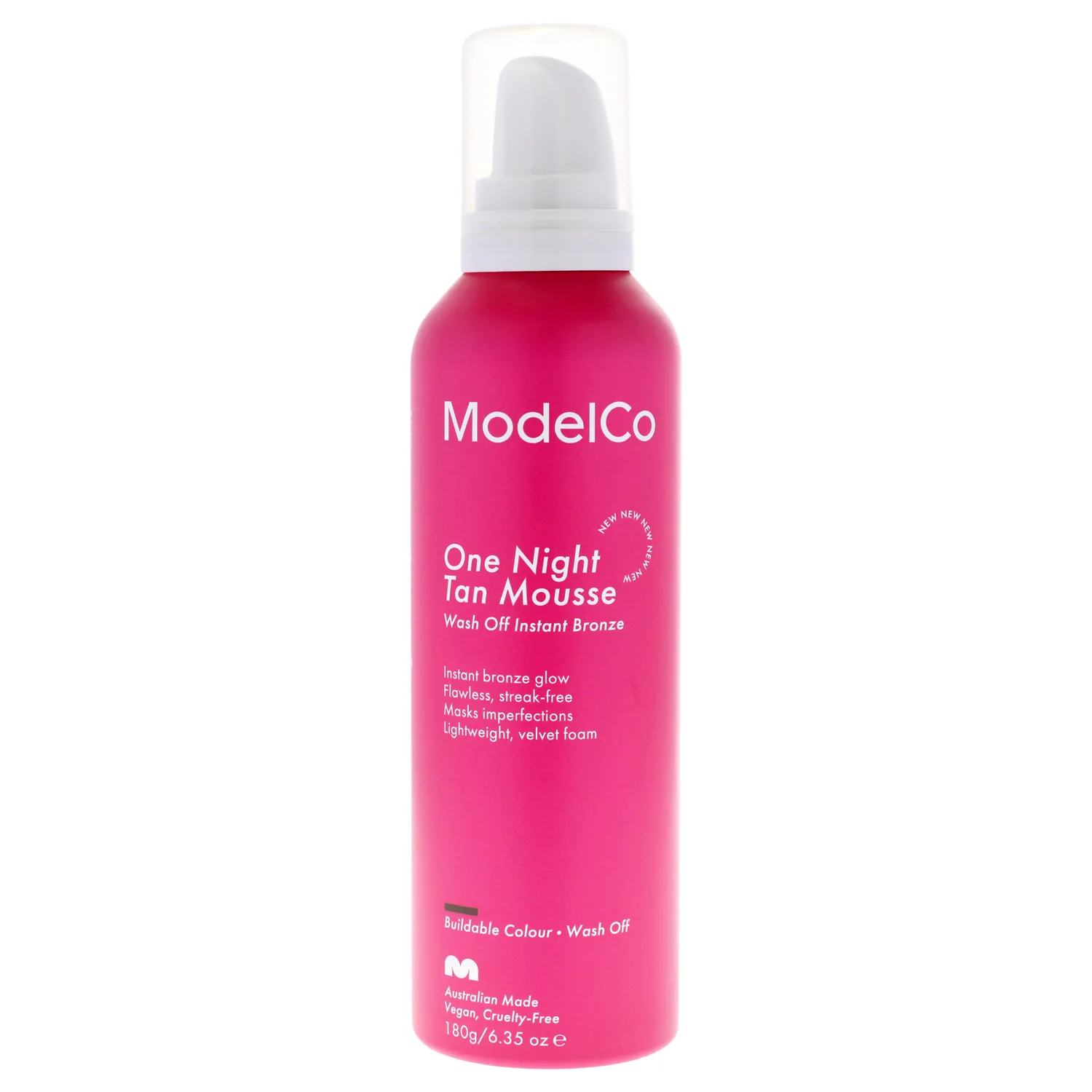 ModelCo One Night Tan Mousse - Wash-Off Instant Bronzer - Helps Blur Imperfections, Mattifies Skin - Delivers Flawless, Streak-Free Results - Glides On Smoothly And Easily - 6.35 Oz Self-Tan Mousse