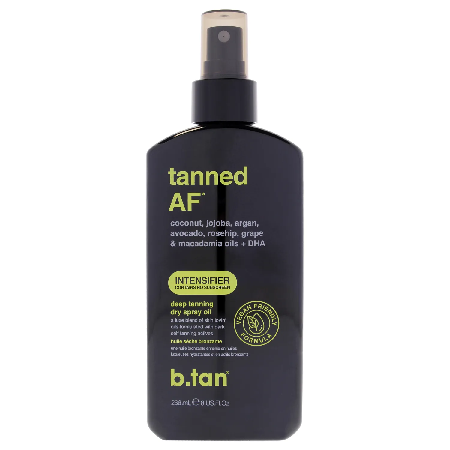 b.tan Best Tanning Oil | Get Tanned Intensifier Dry Spray - Fast, Dark Outdoor Sun Tan From Tan Accelerating Actives, Packed with Moisturizing Oils, No SPF, Austrailian Brand, 8 Fl Oz