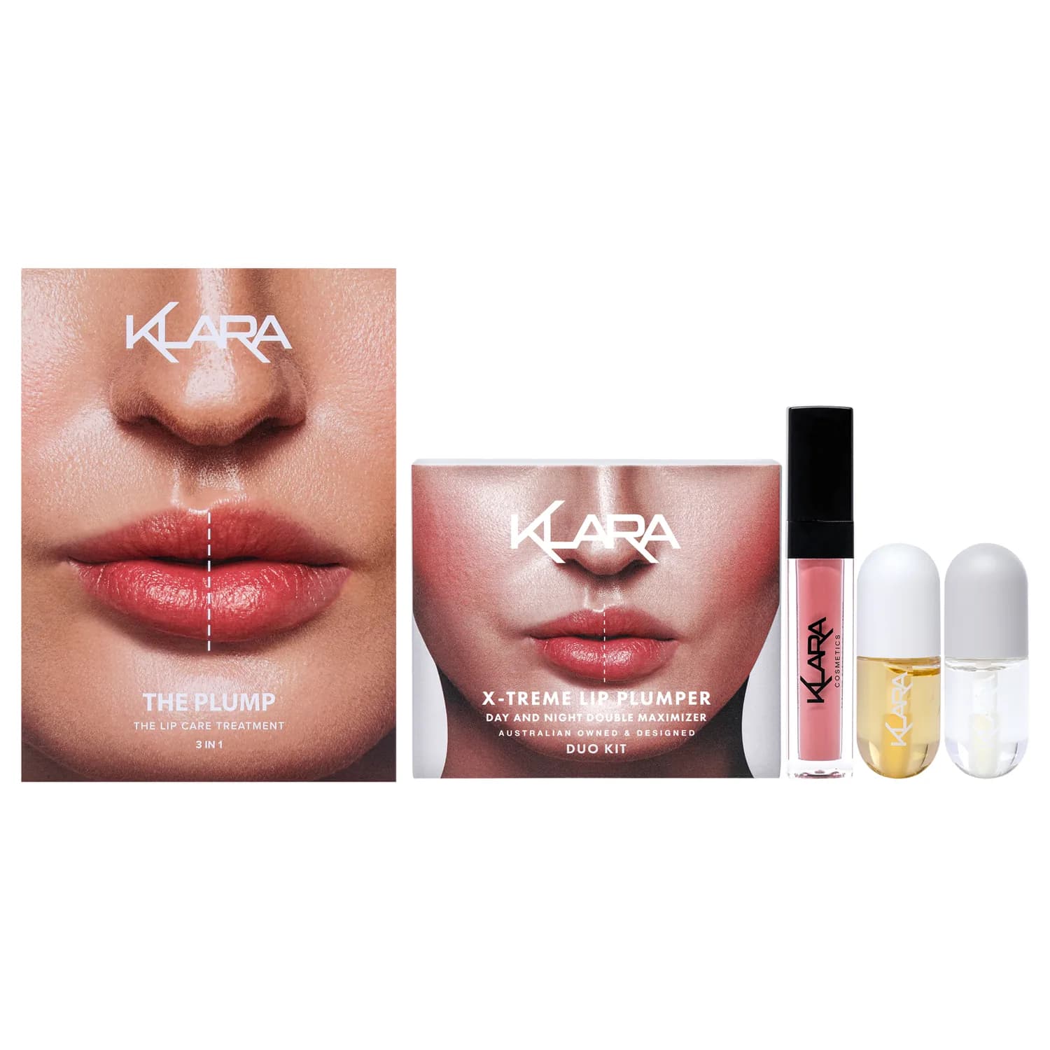 Klara Cosmetics The Plump Lip Kit - Lip Gift Set - Matte Liquid Lipstick Long Lasting Wear - Lip Plumper Advanced Formula for Fuller Lips - 3 pc