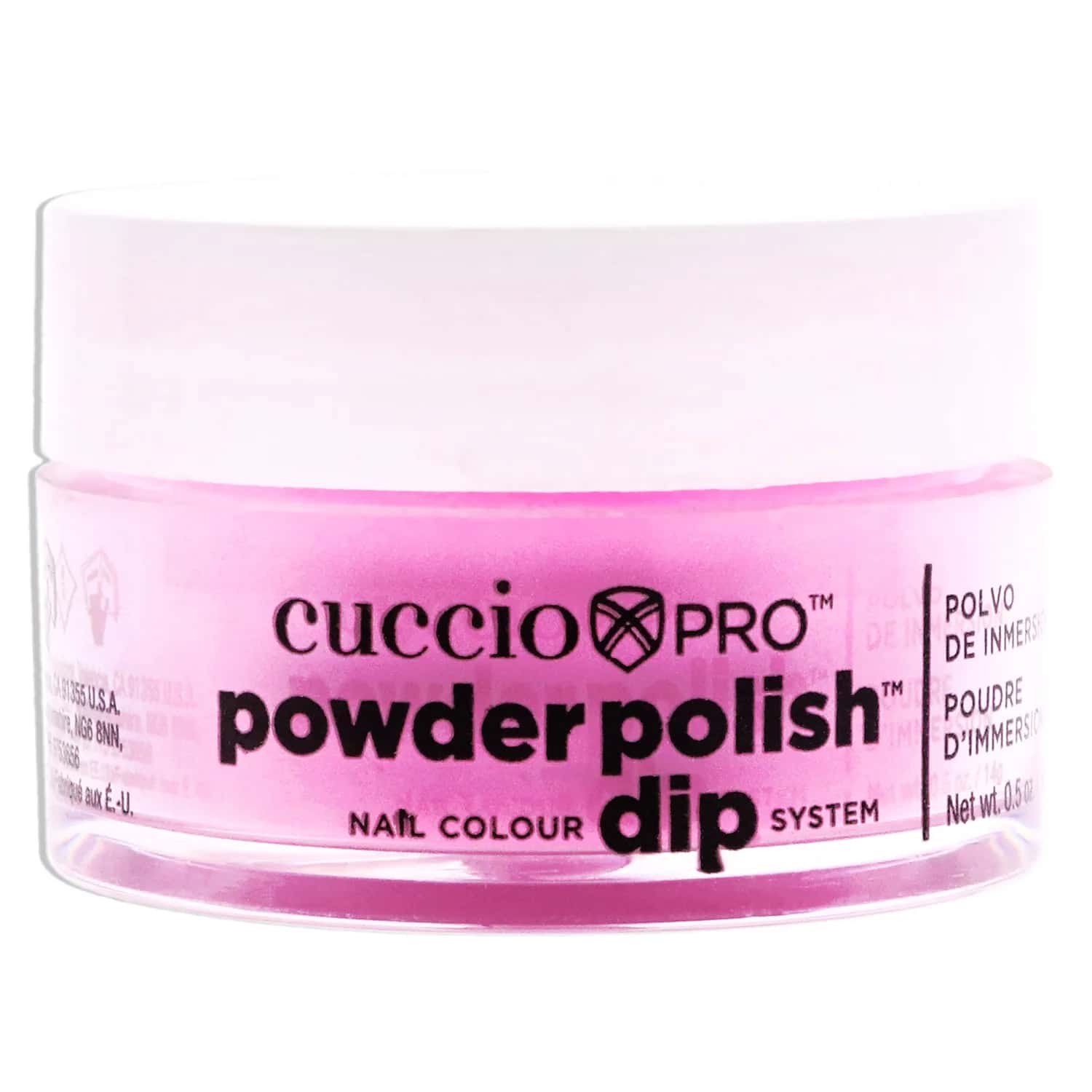 Cuccio Colour Powder Nail Polish - Neon Pink 0.5 oz