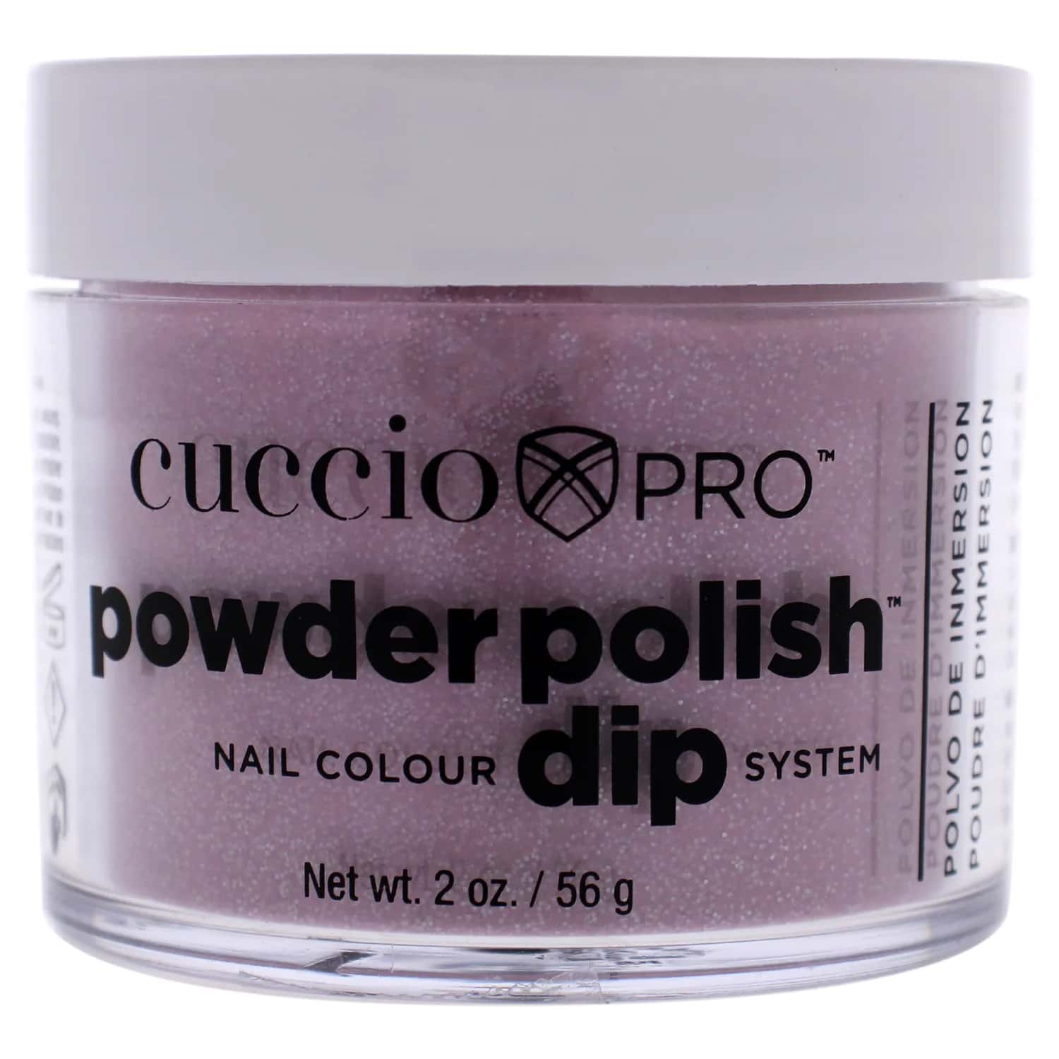 Cuccio Colour Powder Nail Polish - Pink with Silver Glitter 1.6 oz