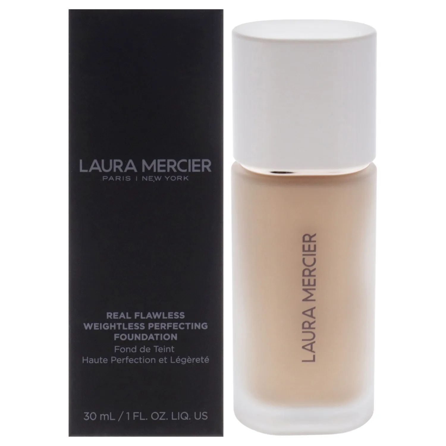Laura Mercier Real Flawless Weightless Perfecting Waterproof Liquid Foundation: Medium-Buildable Coverage, 12 HR Fade-Proof Wear, Natural Finish, Hydrating, Long Lasting, Non-Comedogenic, Camel