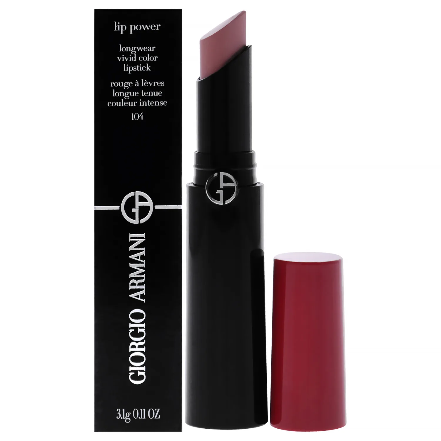 Giorgio Armani Lip Power Longwear Vivid Color - 104 Selfless Tempting Lipstick 0.11 oz