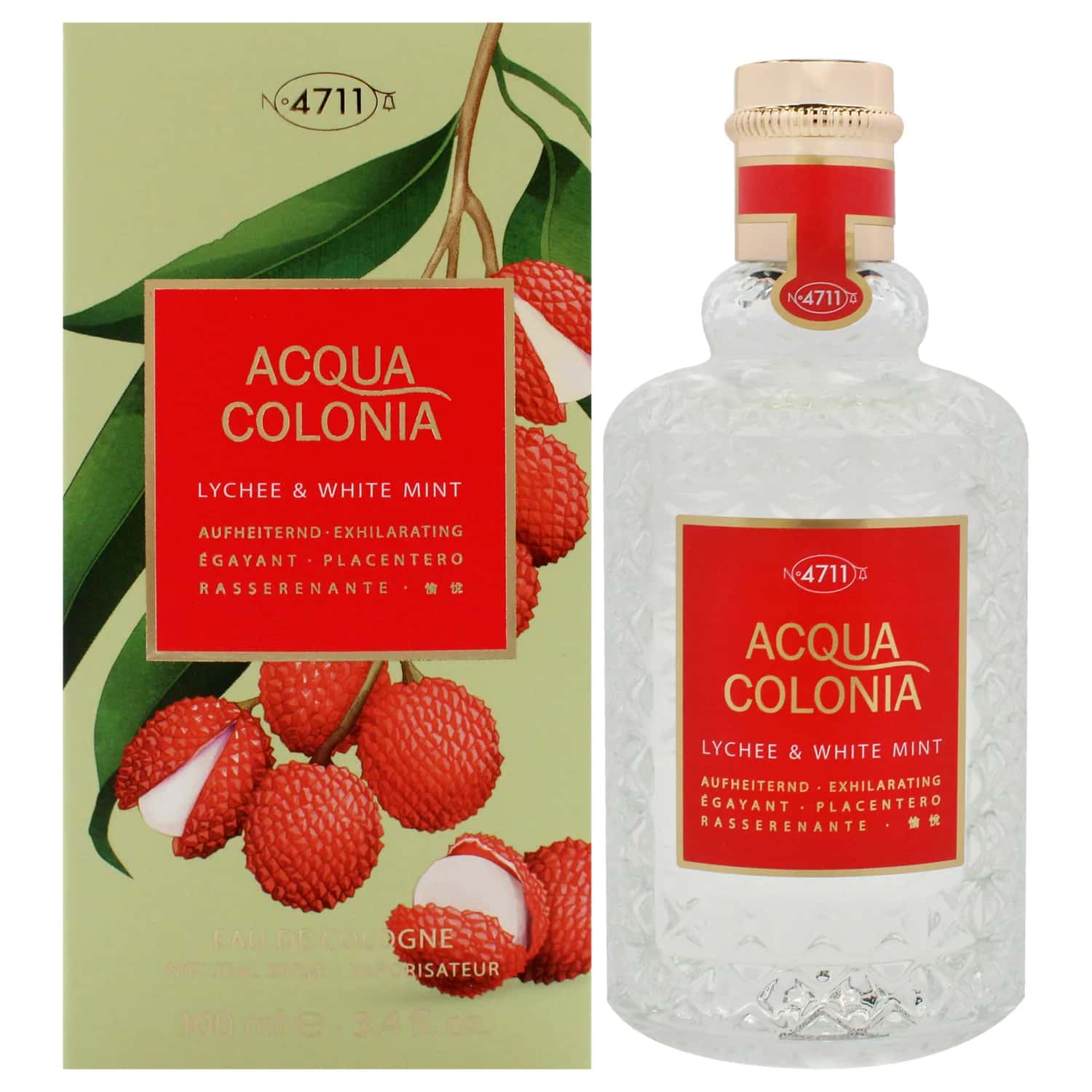Muelhens 4711 Acqua Colonia Lychee And White Mint Eau de Cologne 100ml / 3.4 oz for Unisex