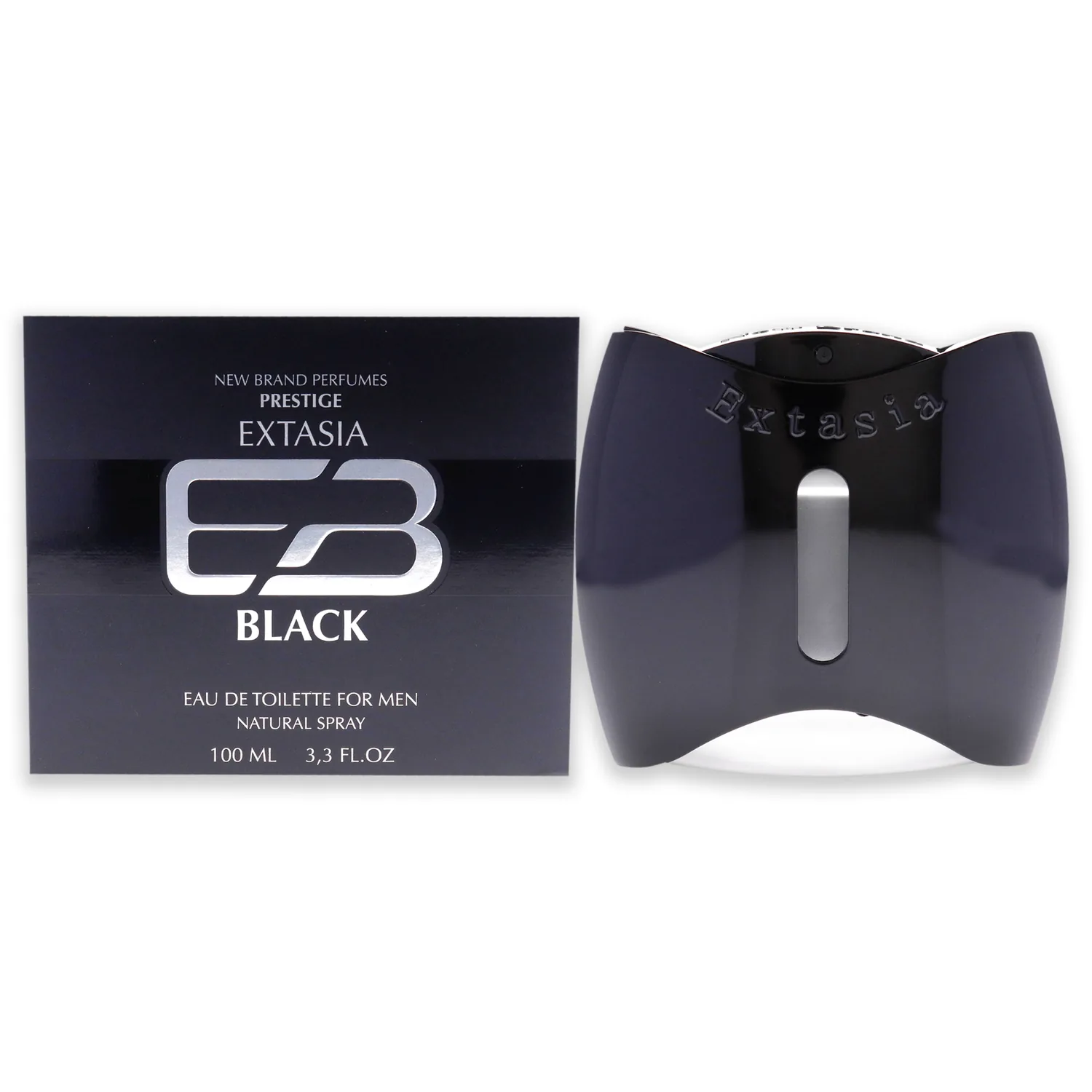 New Brand Extasia Black Eau de Toilette 100ml / 3.4 oz for Men