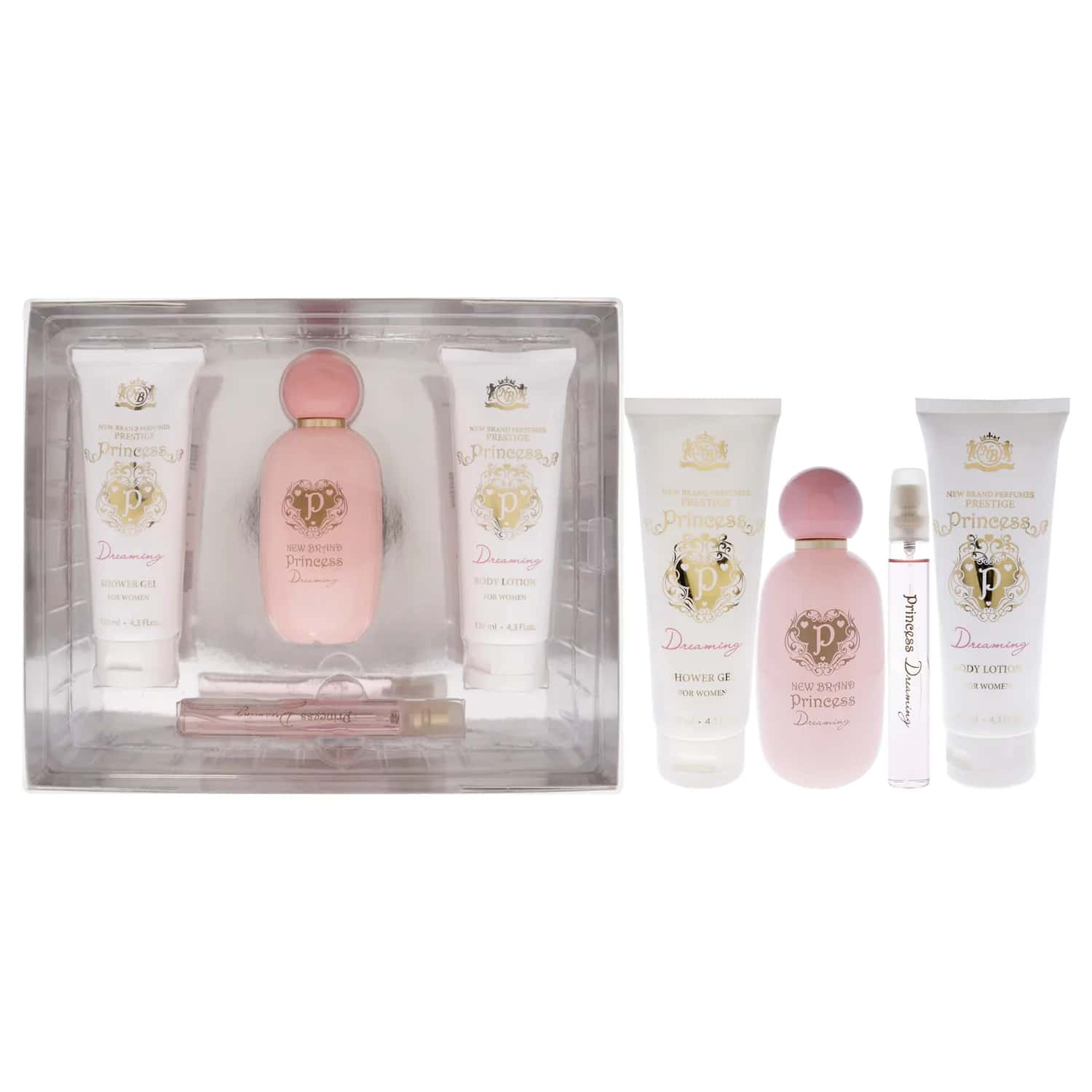 New Brand Prestige Princess Dreaming Bath & Body Gift Set 100ml / 3.4 oz / 4 pc for Women