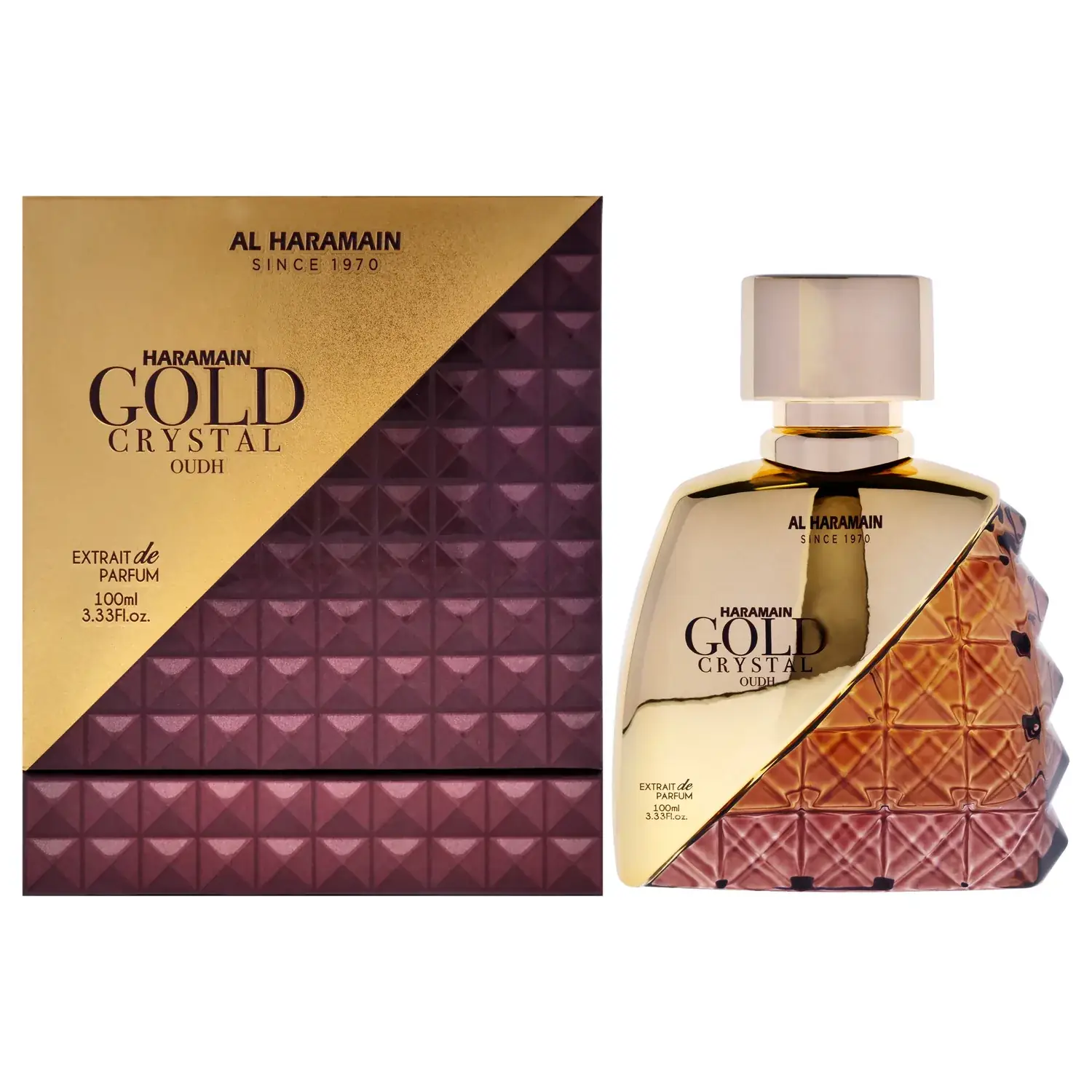 Al Haramain Gold Crystal Oudh Extrait de Parfum 98ml / 3.33 oz for