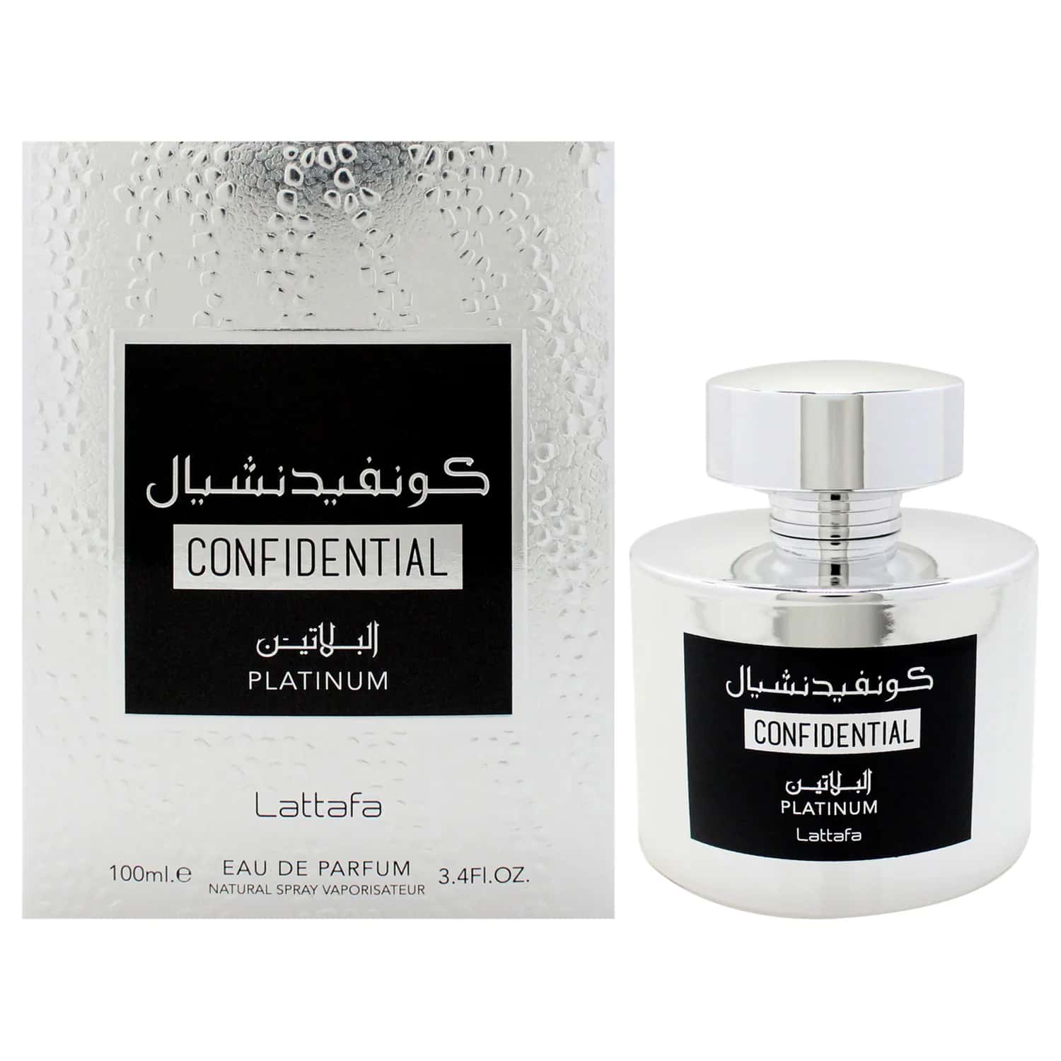 Lattafa Confidential Platinum Eau de Parfum 100ml / 3.4 oz for Men