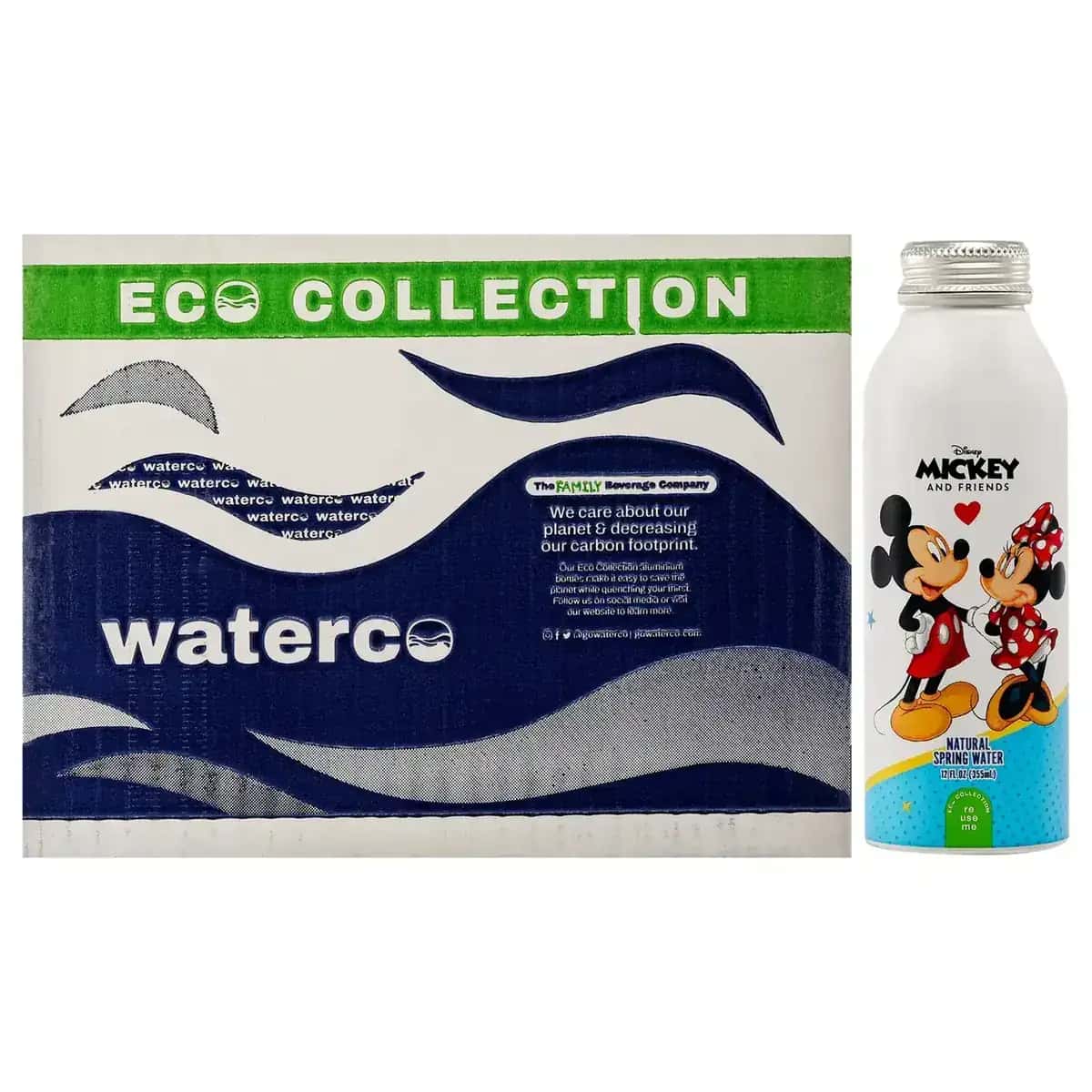 Disney Water Mickey and Minnie Mouse Aluminum Water Bottle 12 oz