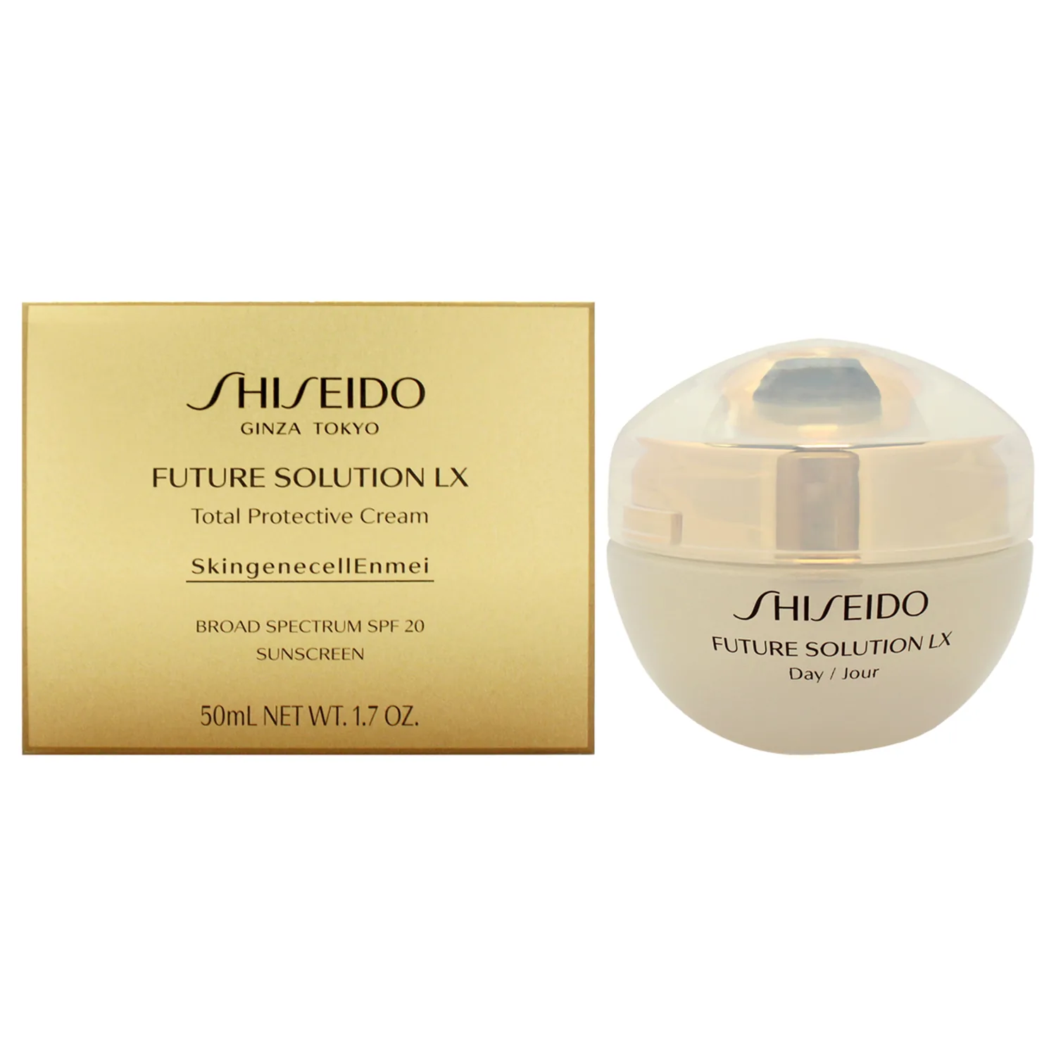 Shiseido Future Solution LX Total Protective Cream SPF 20 - Broad-Spectrum SPF 20 Daytime Moisturizer - Hydrates & Reduces Look of Wrinkles & Pores - All Skin Types - Non-Comedogenic - 50mL