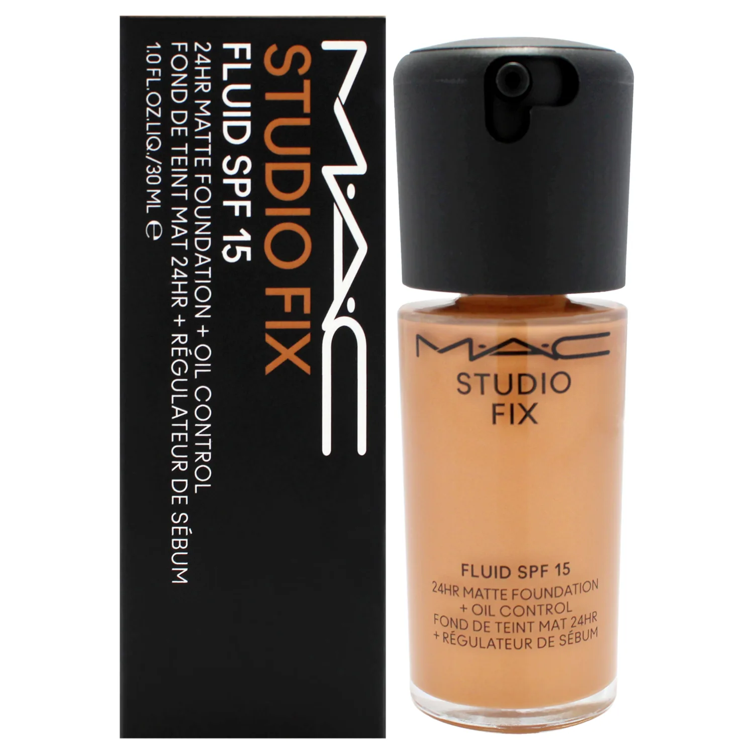 MAC Studio Fix Fluid SPF 15 24Hr Matte Foundation Plus Oil Control - NW40 Toasted Beige 1 oz