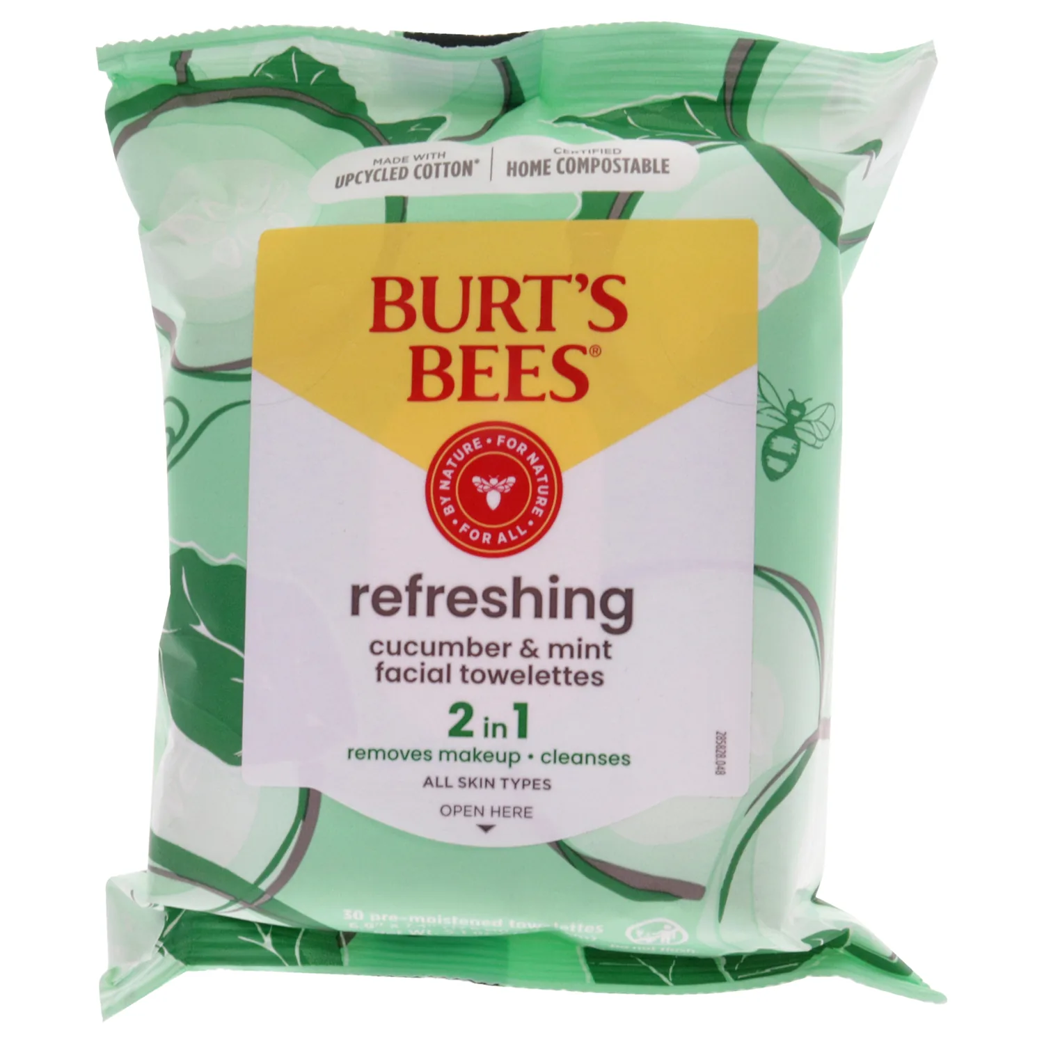 Burt's Bees Facial Cleansing Towelettes for Normal to Dry Skin, Cucumber and Sage 30 Count