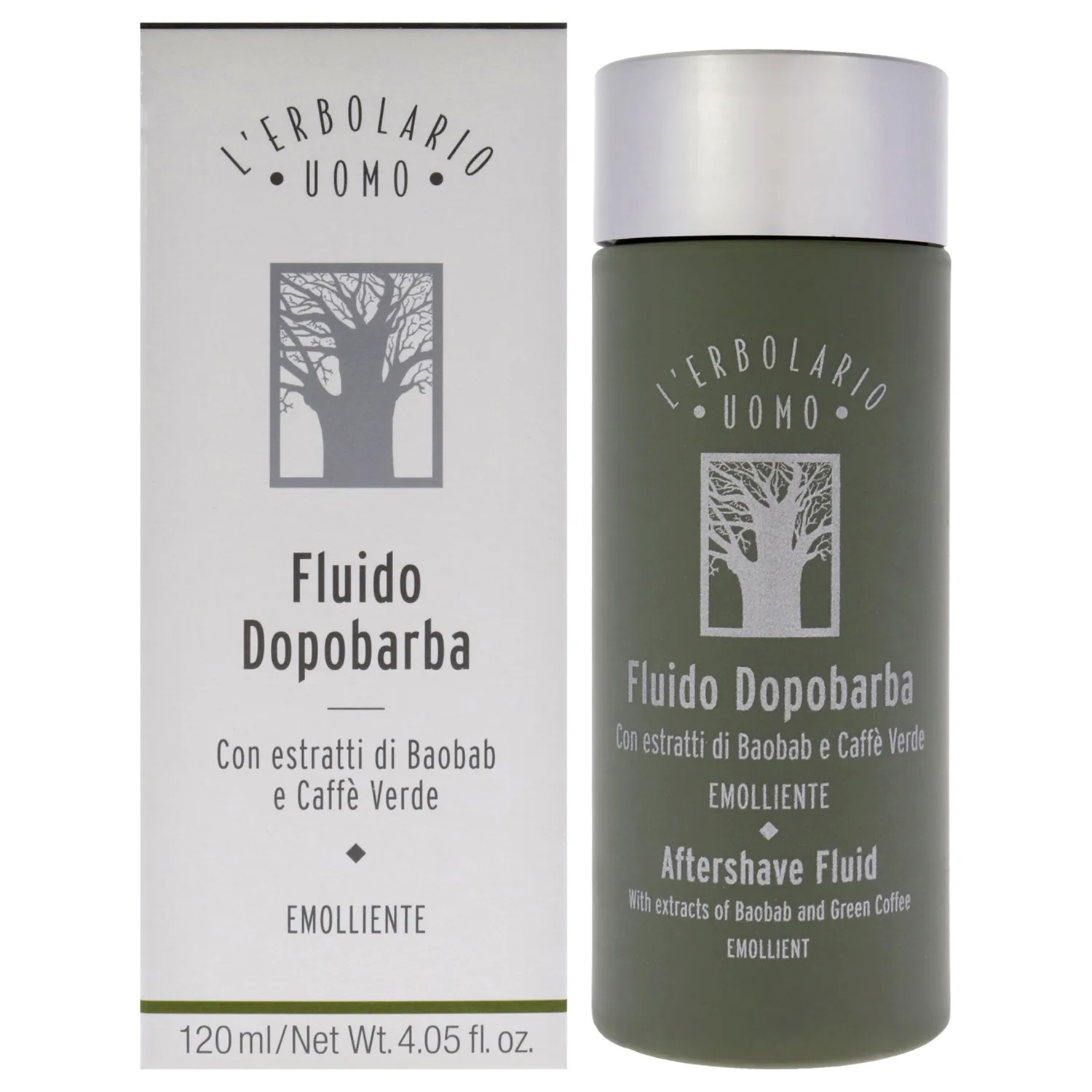 L'Erbolario Baobab and Green Coffee Aftershave Fluid 4.05 oz for Men