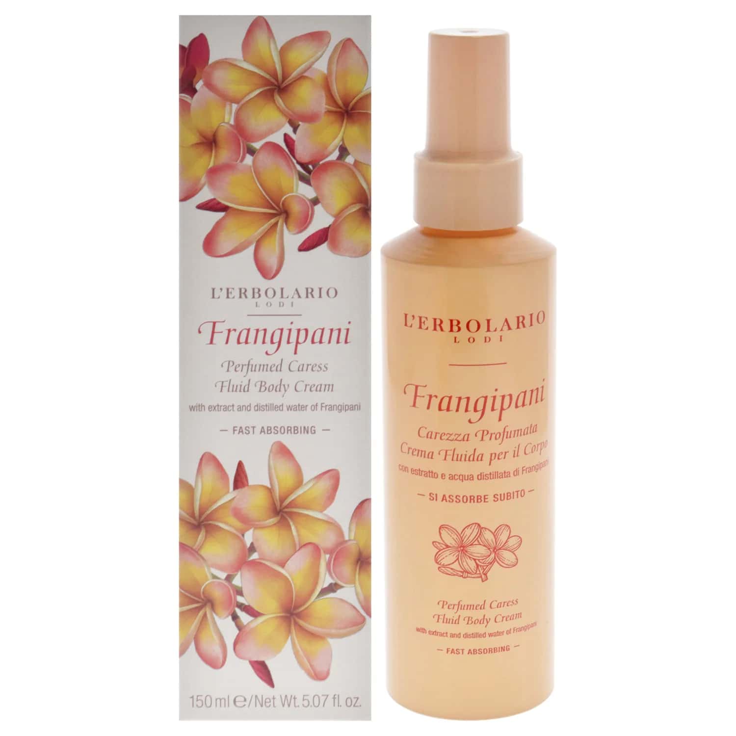 L'Erbolario Perfumed Caress Fluid Body Cream - Frangipani 150ml / 5.07