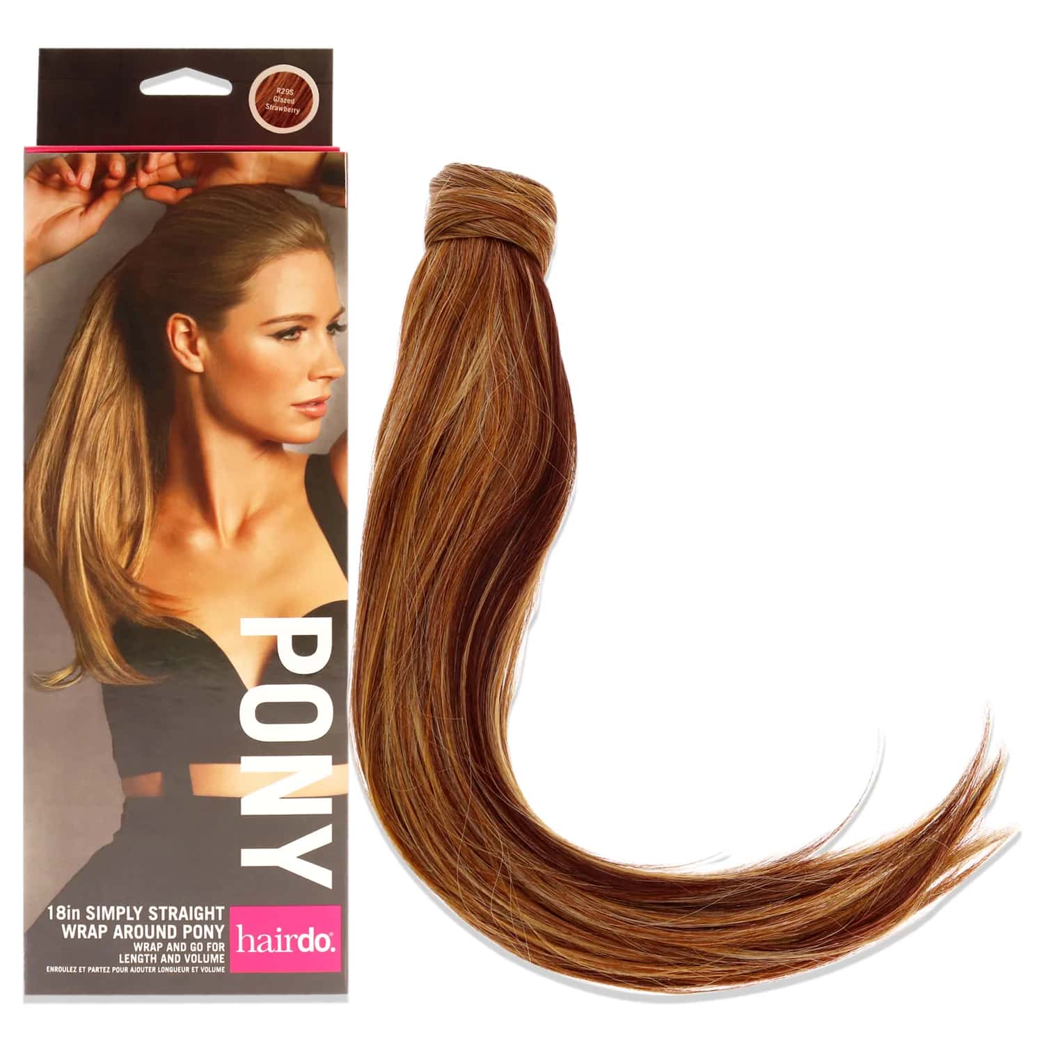 Hairdo Simply Straight Pony - R29S Glazed Strawberry Hair Extension 18 in for Women