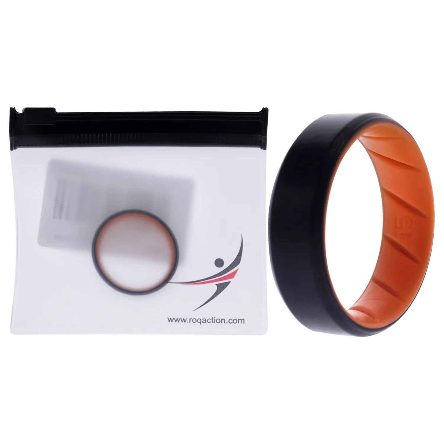 ROQ Beveled Duo Ring - Black & Orange for Men