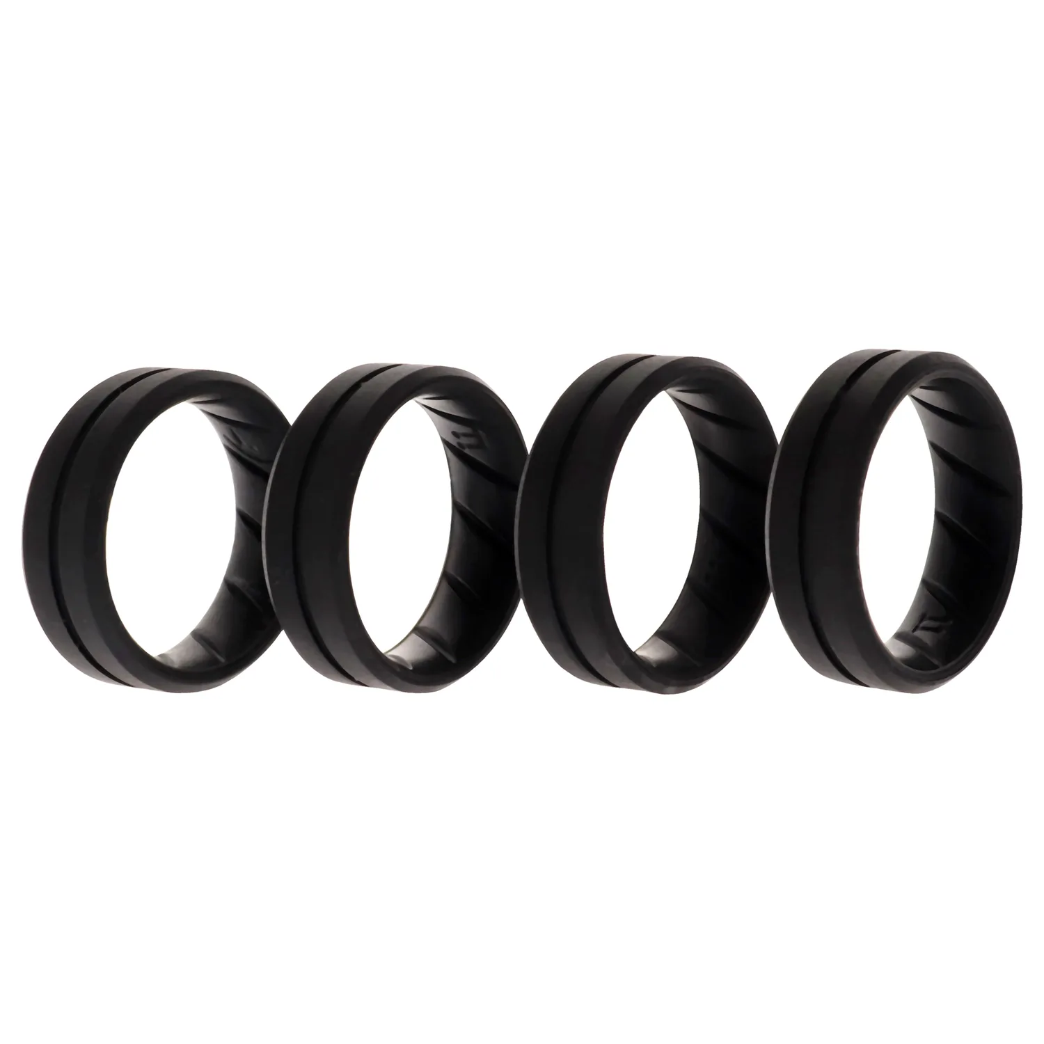 ROQ Middle Line Ring Set - Basic-Black for Men