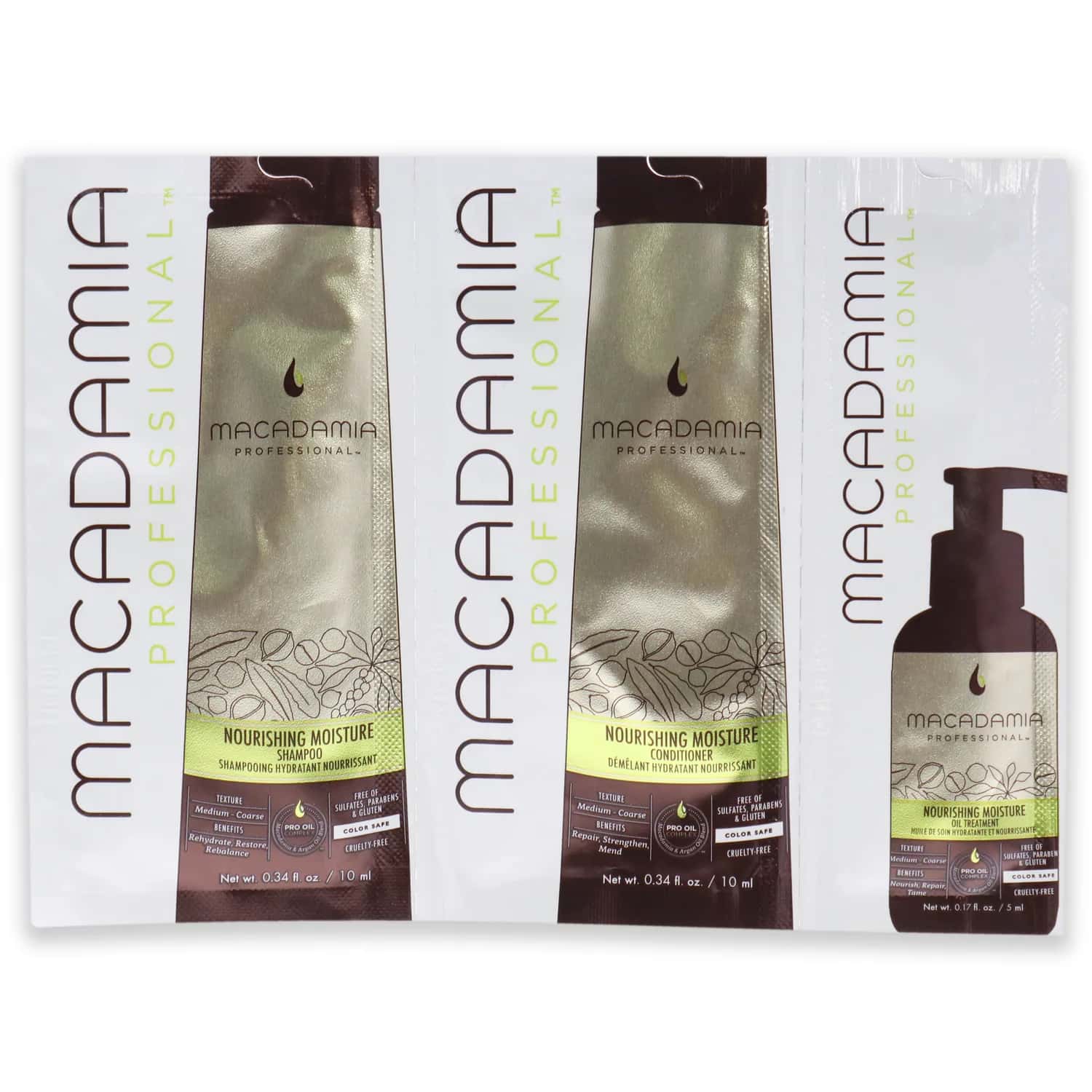 Macadamia Professional Nourishing Moisture Set Shampoo & Conditioner Set 10ml / 0.34 oz / 3 pc