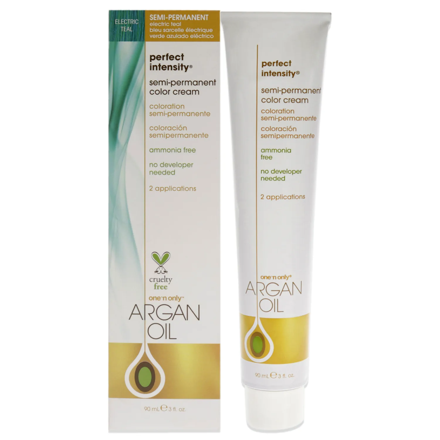 One n Only Argan Oil Perfect Intensity Semi-Permanent Color Cream - Electric Teal 3 oz
