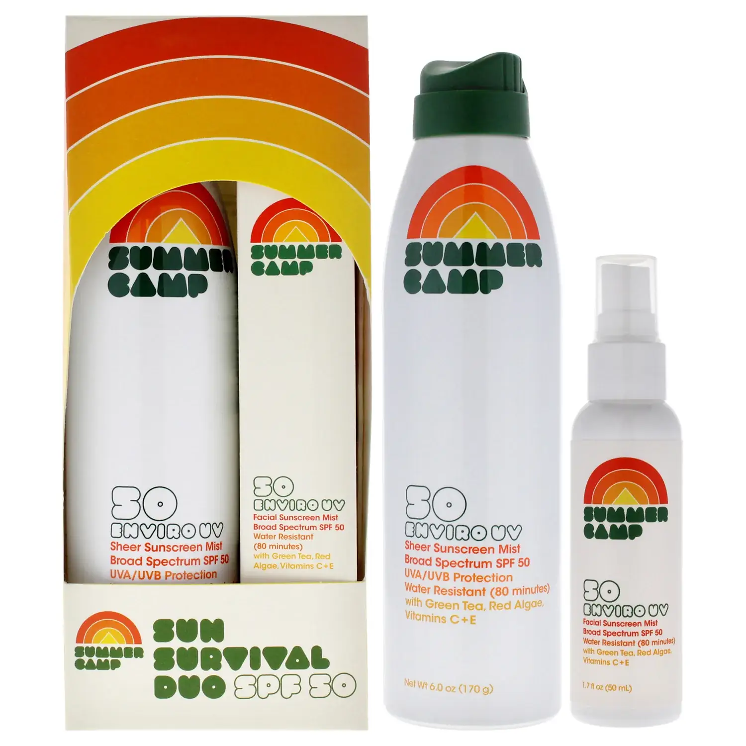 Summer Camp Sun Survival SPF 50 Duo Sunscreen Mist Set 177ml / 6 oz