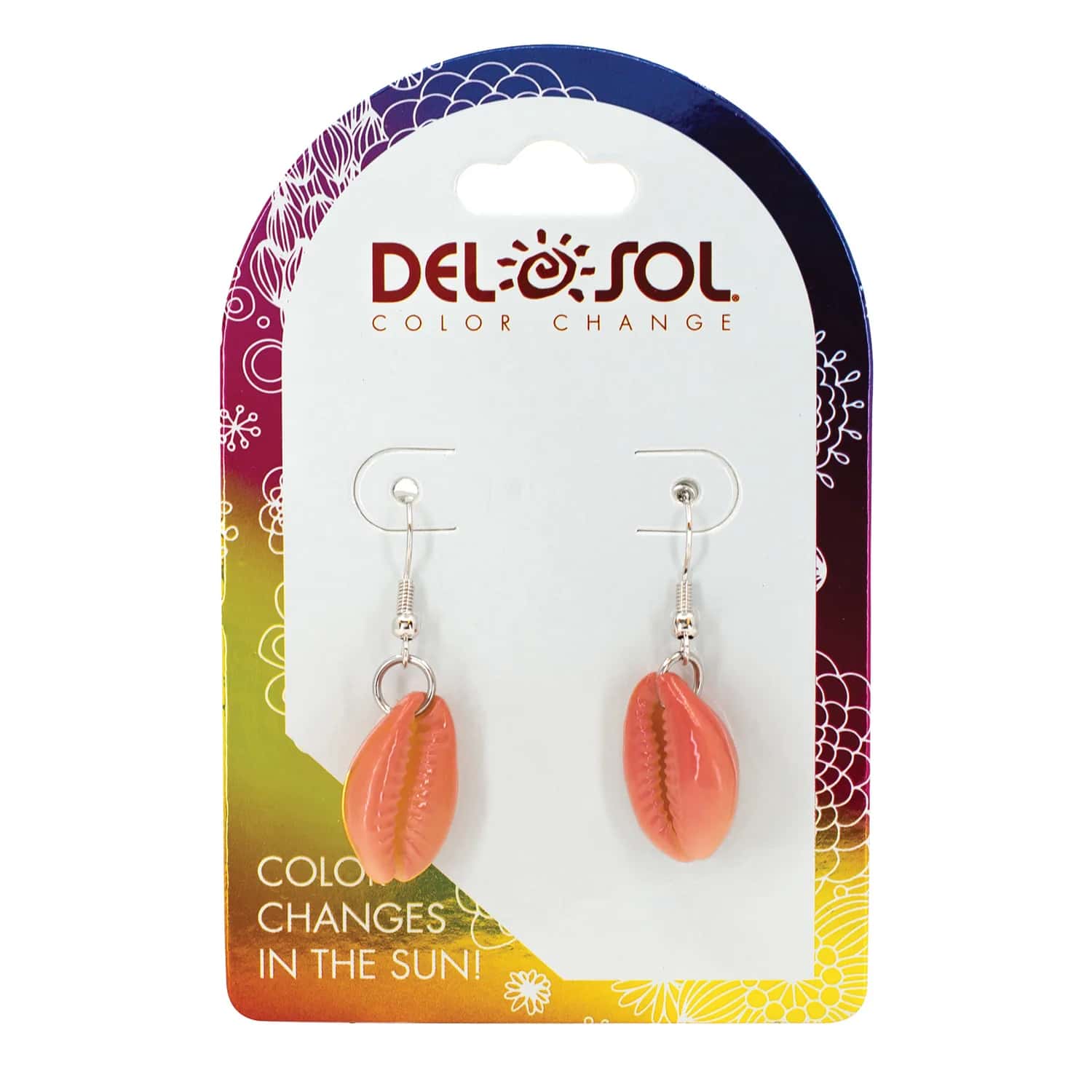 Del Sol Color-Changing Cowrie Earrings - Cream to Pink for Women