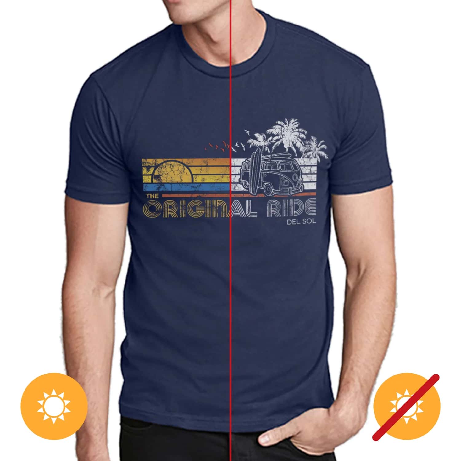 Del Sol Color Changing Classic Crew Tee - Original Ride - Indigo for