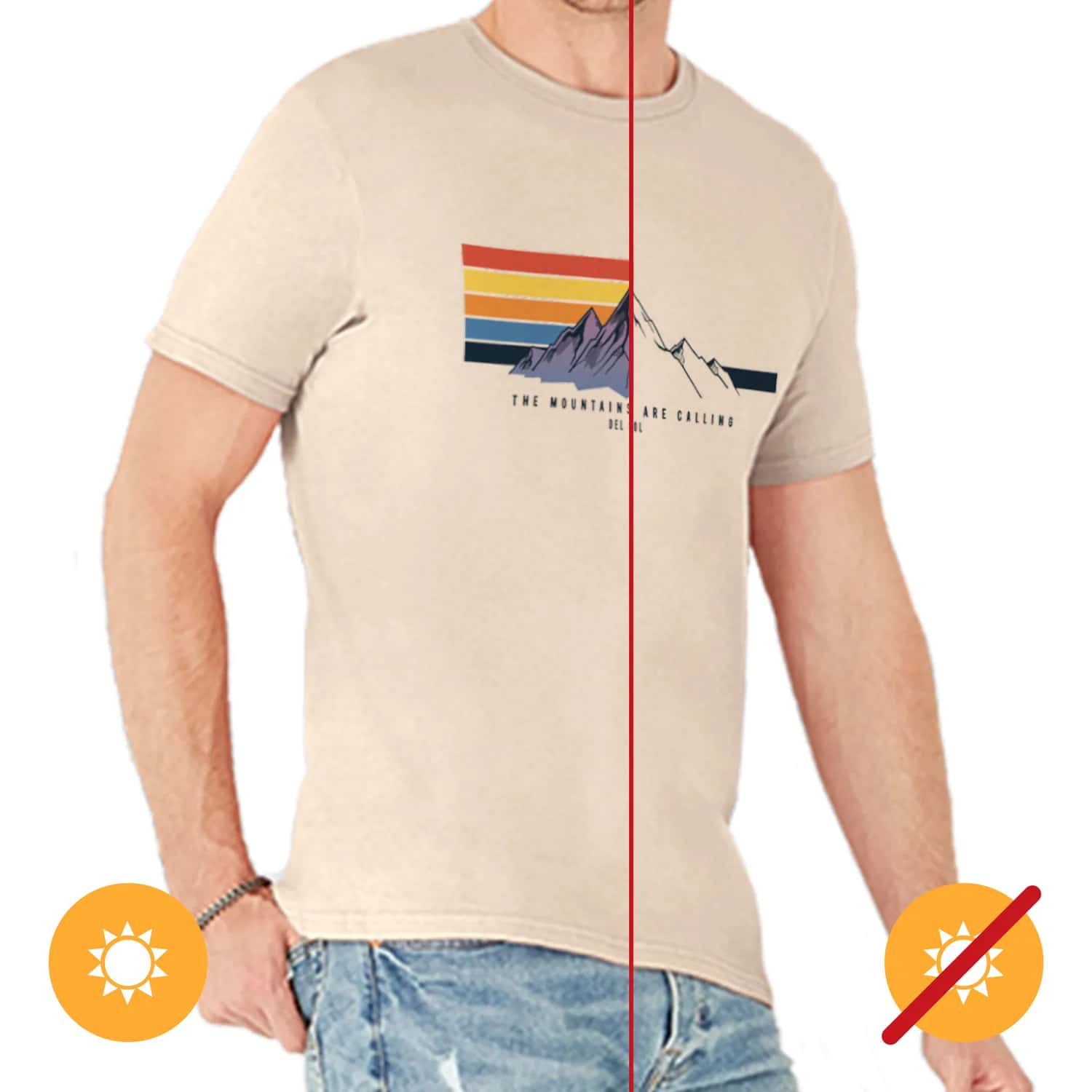 Del Sol Color Changing Classic Crew Tee - Mountain Calling for Men