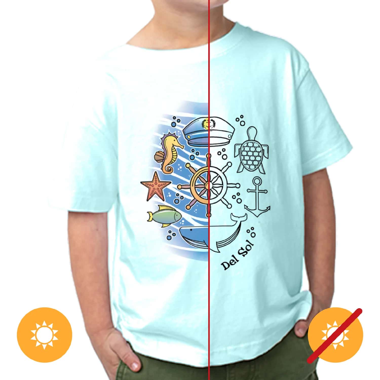 Del Sol Color Changing Crew Tee - Sea Adventure for Men