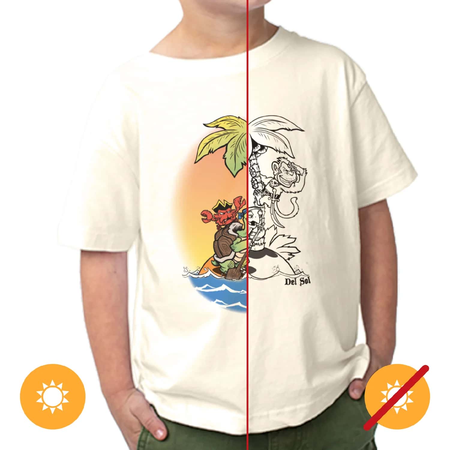 Del Sol Color Changing Crew Tee - Pirate Trio