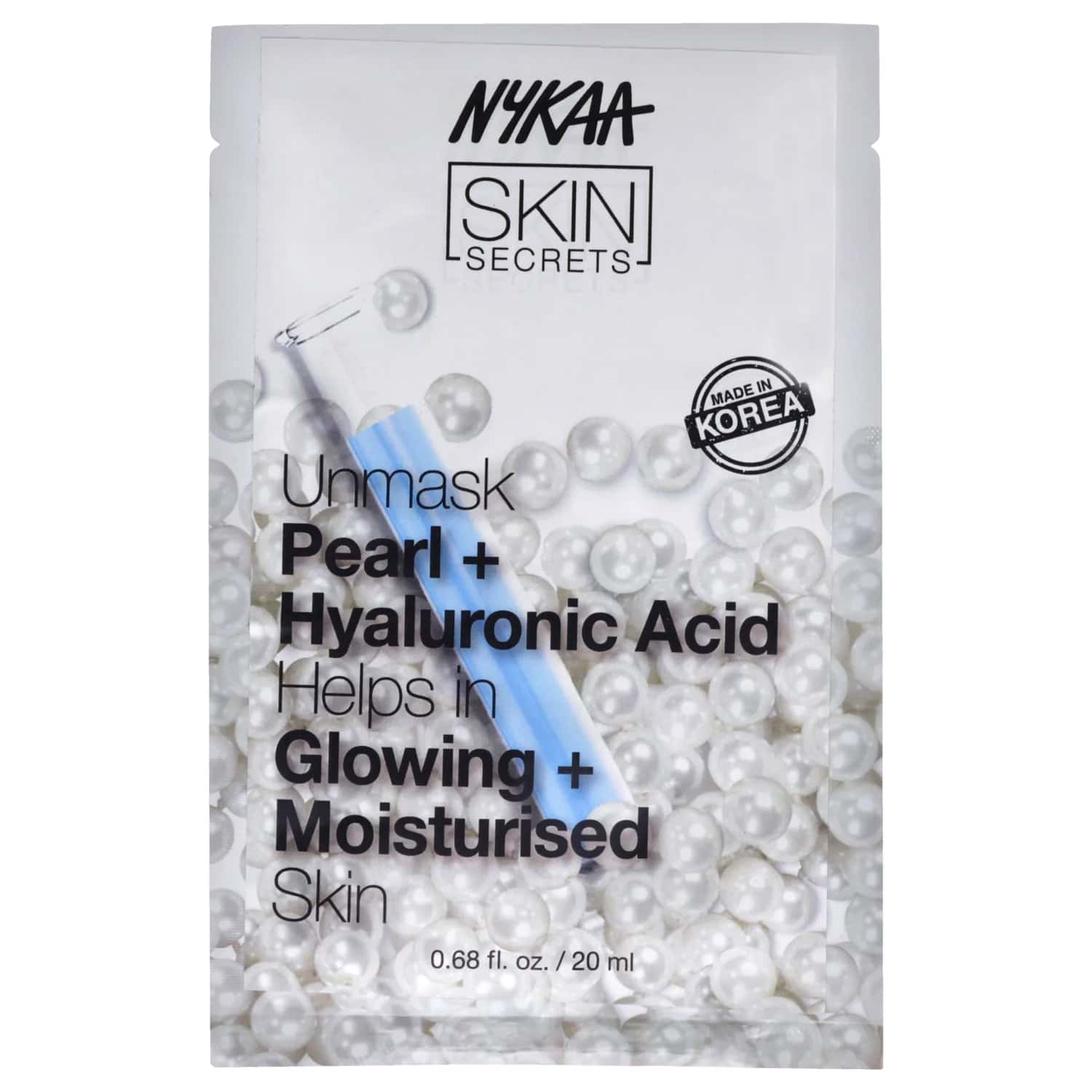 Nykaa Naturals Skin Secrets Bubble Sheet Mask - Pearl and Hyaluronic Acid 20ml / 0.67 oz