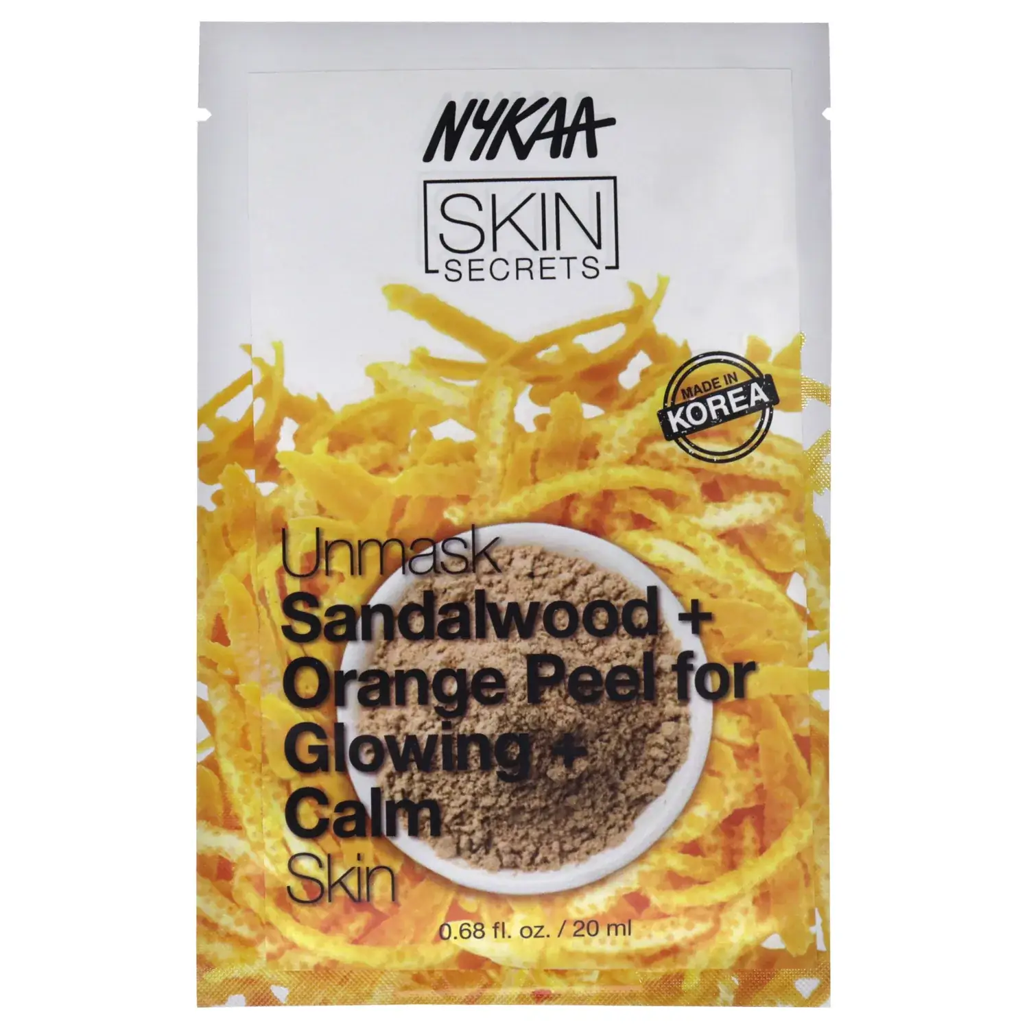 Nykaa Naturals Skin Secrets Sandalwood and Orange Peel Sheet Mask 20ml