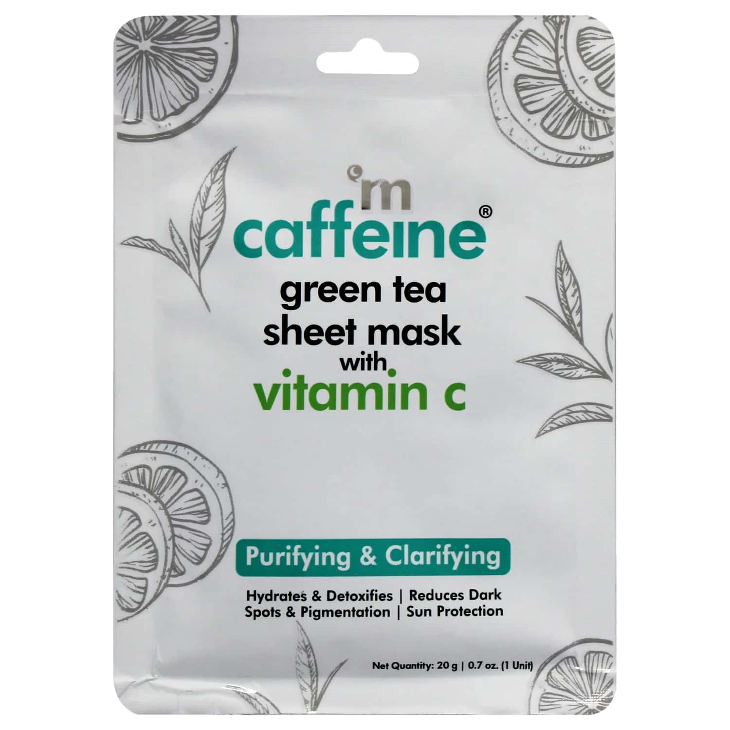 mCaffeine Green Tea Sheet Mask with Vitamin C 21ml / 0.7 oz
